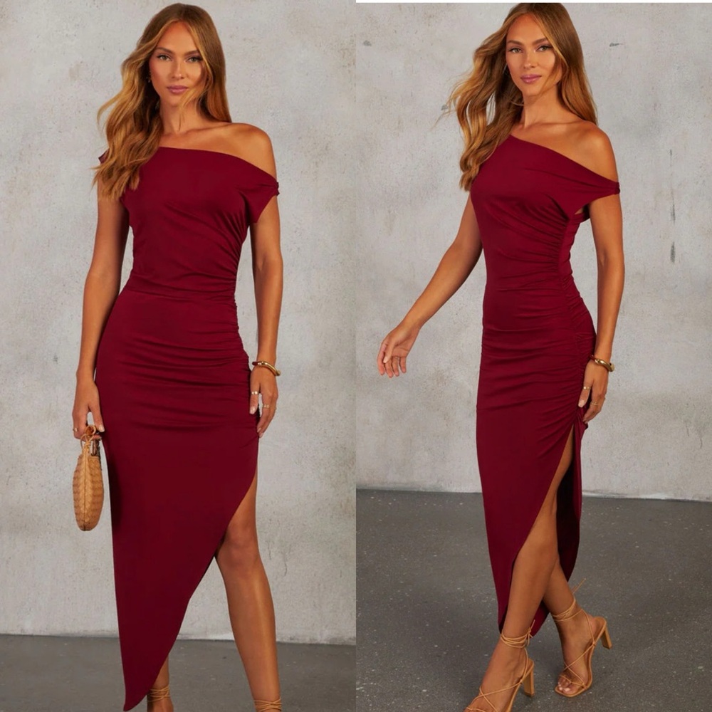 Lulus assymetrical midi dress